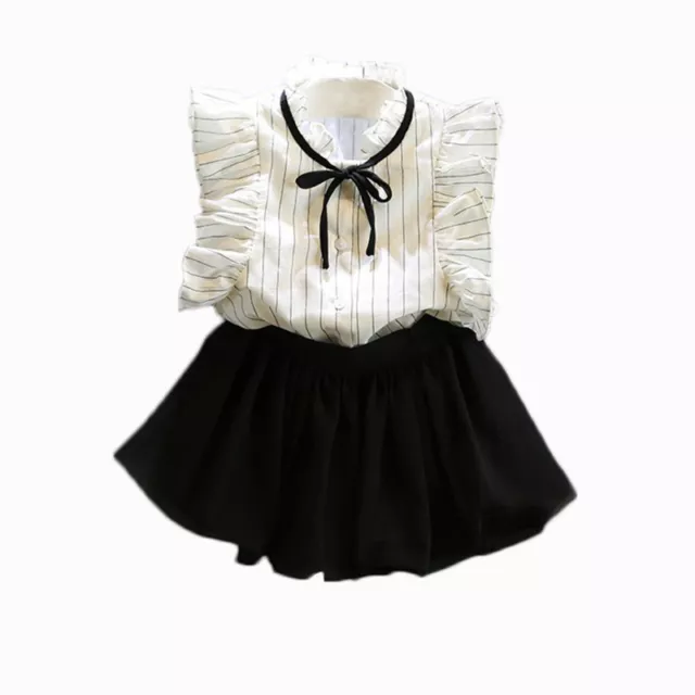 2pcs Toddler Infant Girls Outfits shirt tops+ Short skirts Summer Clothes Set
