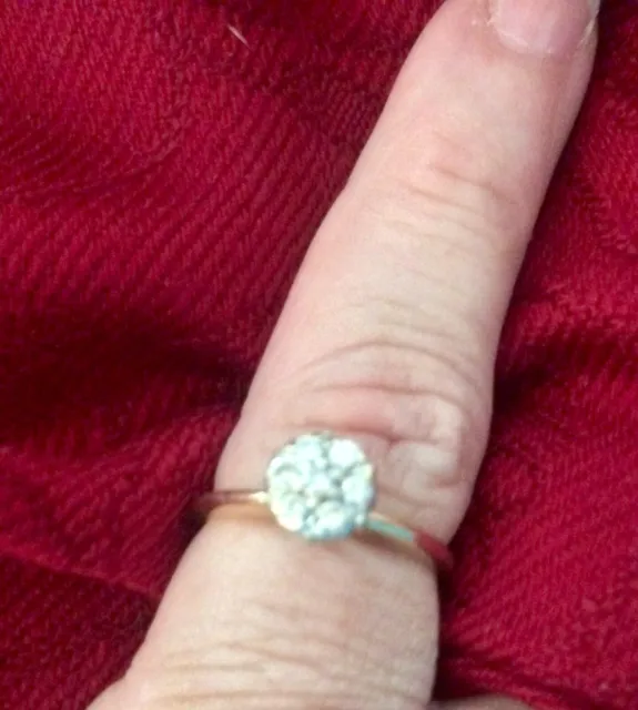.25 CARAT DIAMOND Vintage Engagement Cluster Ring In 14K Yellow Gold ...