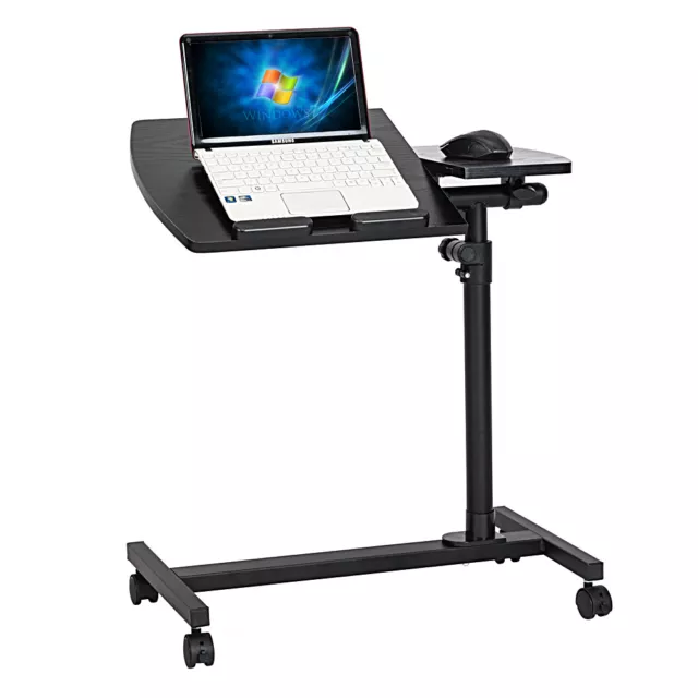 Laptop Table 4-Wheel Multifunctional Flat Surface Lifting Style Computer Desk US
