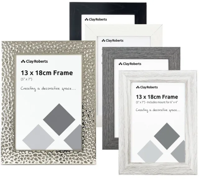 7x5 Photo Frames, Silver Black Grey White 5x7 Picture Frame, Standing, Mountable