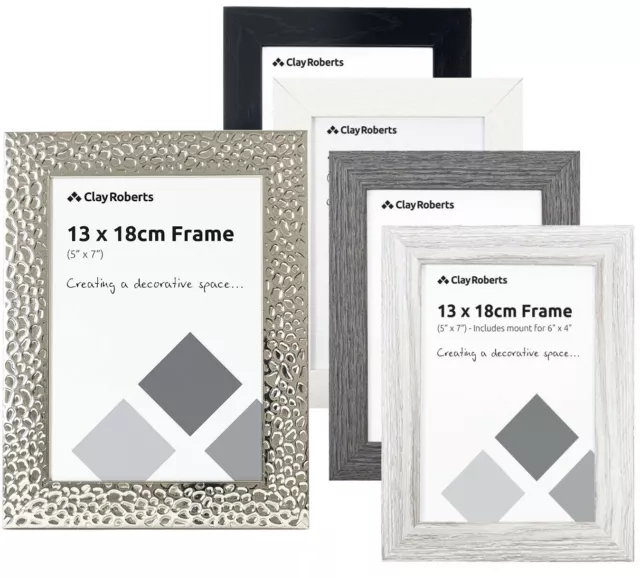 7x5 Photo Frames, Silver Black Grey White 5x7 Picture Frame, Standing, Mountable