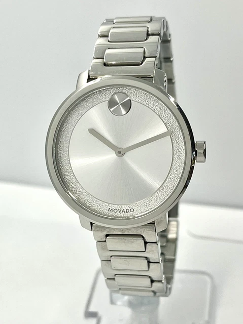 Movado Bold Sugar Women's Watch Silver Tone All Steel Swiss Made 3600501