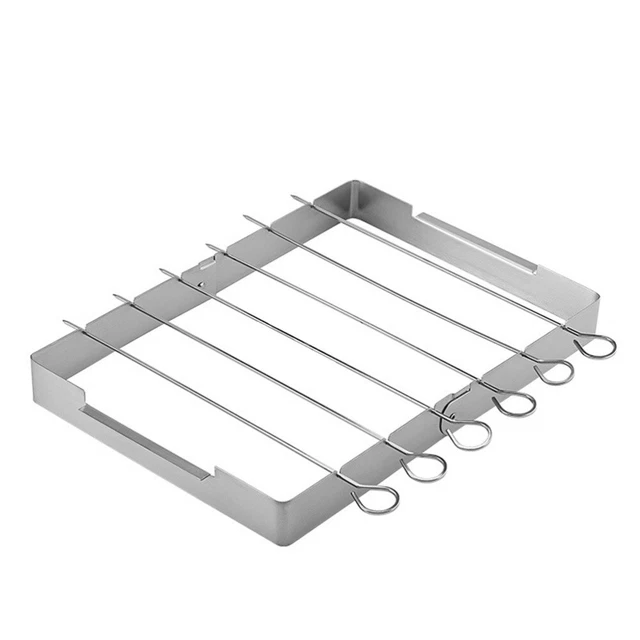 Edelstahl -Spieß und Grillregal Set, Grillspießrack mit Metallspieße zum