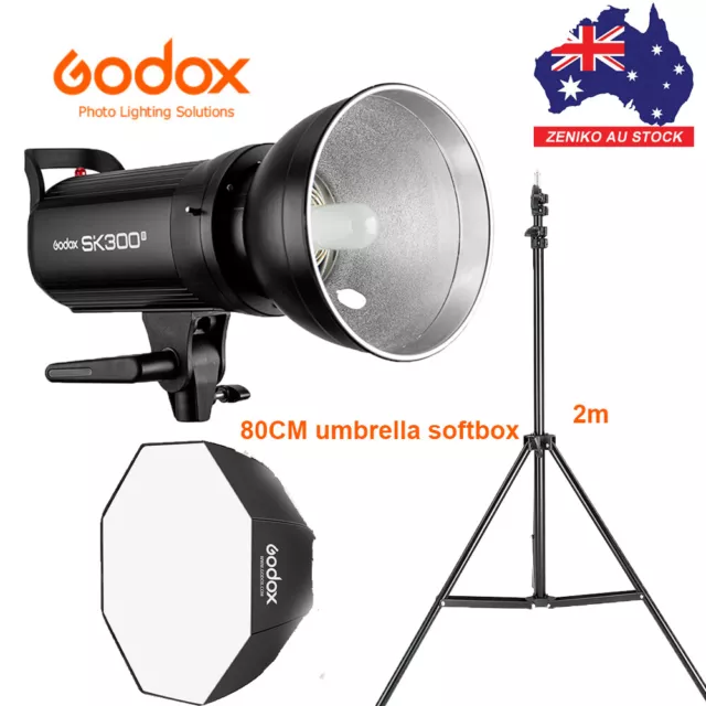 Godox SK300II Camera Flash Studio Strobe Head Light ,80CM oftbox with 2m stand