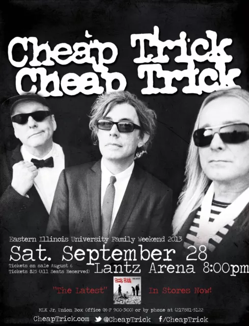 Cheap Trick "Family Weekend 2013" Eastern Illinois University Concert Poster