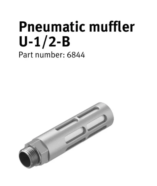 Festo U-1/2-B 6844 Pneumatic Muffler / Silencer - Series H458