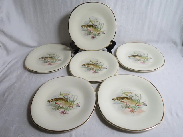 Lot De 6 Assiettes Miniatures En Faïence - Saint Jean De Bretagne - Dinette Vintage Numérotées