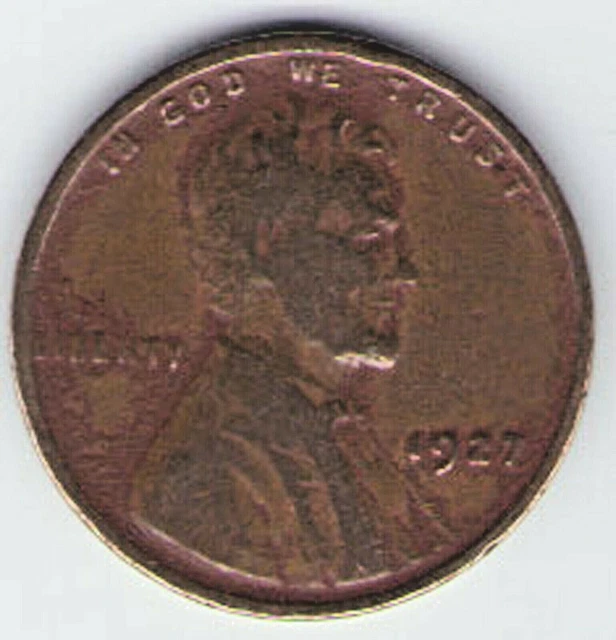 1927 US Lincoln Wheat Cent Penny Coin #1 (Free Shipping)