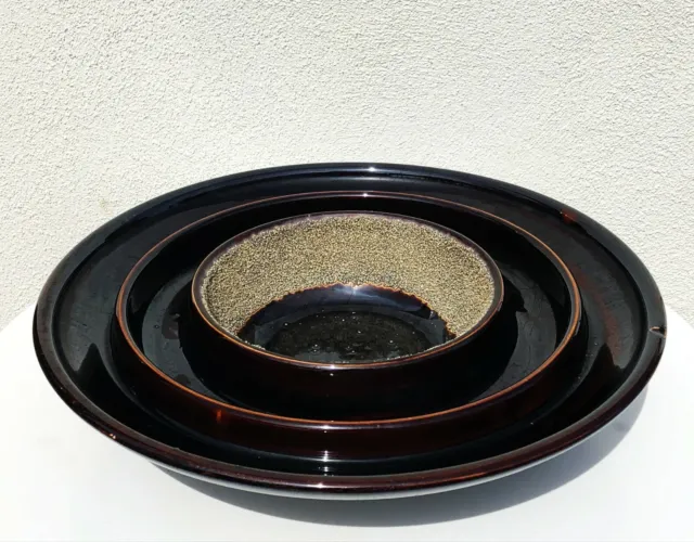Westinghouse 14" Ceramic Porcelain Brown Glazed Sand Texture Dish Bowl Insulator