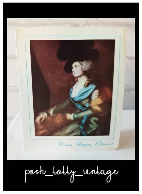 Vintage 1930s UNUSED Old Fashioned Happy Birthday Greeting Card EB2374