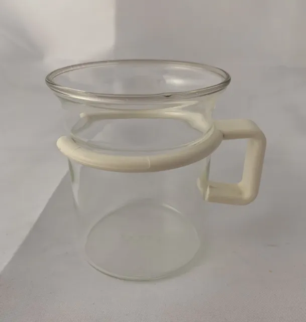 Vintage BODUM Espresso Coffee Tea Mug Cup Glass White Handle RARE MCM