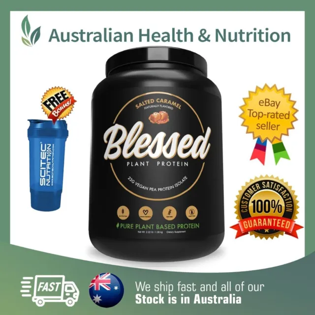 Blessed Protein Salted Caramel 2Lb + Free Same Day Post & Shaker Ubd 03/24