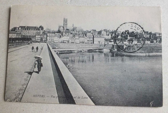 Cpa - Nevers - Vue Prise Sur Le Pont De Loire
