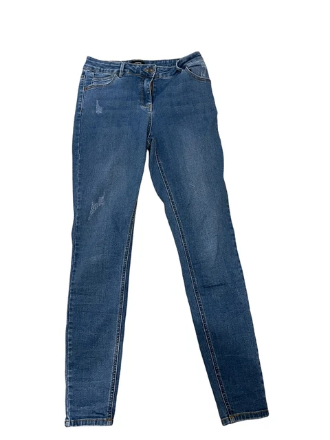 Jeans skinny denim blu Matalan effetto invecchiato taglia 12 (ER02)