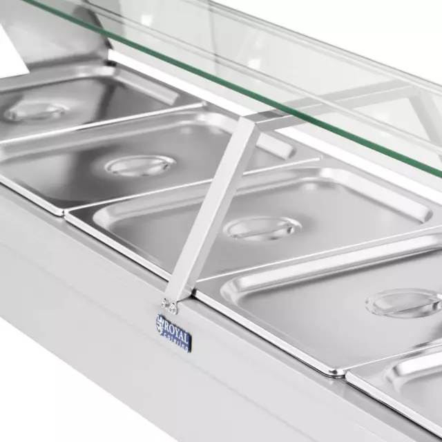 Speisenwärmer Bain Marie Warmhalter Heiße Theke 5 X GN 1 2 Edelstahl Behälter 3