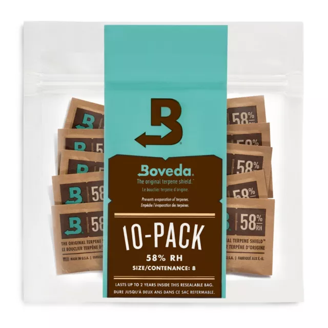 Boveda RH 2-Way Humidity Control - Size 8 for Up to 1 Ounce - 10-Count