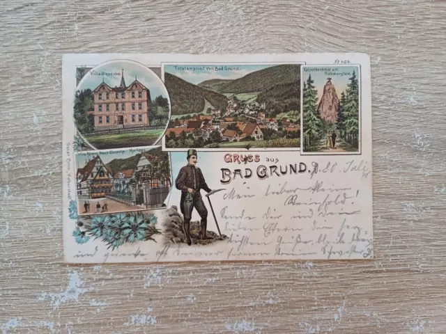 Orig.Litho AK."Gruss aus Bad Grund"