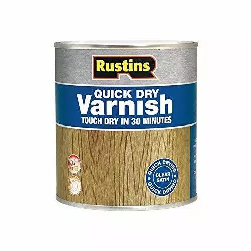 Rustins Quick Dry Clear Varnish.  Satin, Gloss or Matt Finish - 250ml/500ml/1L