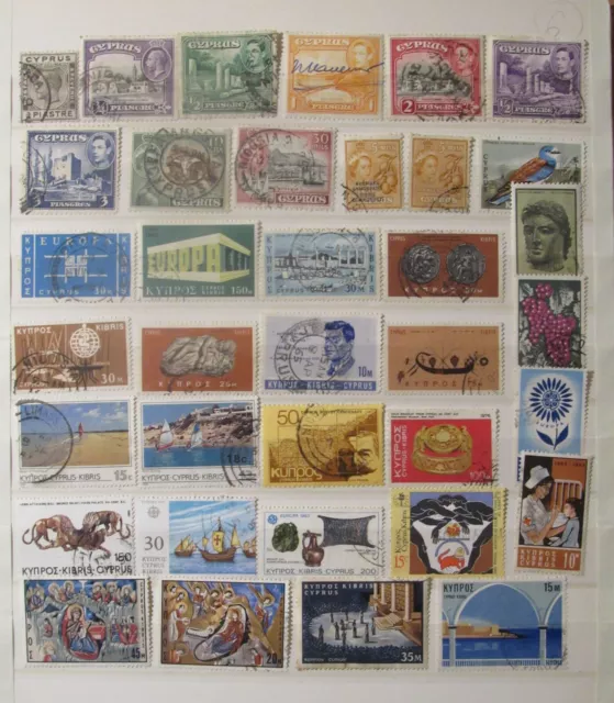 Cyprus stamp collectionA on 2 pages