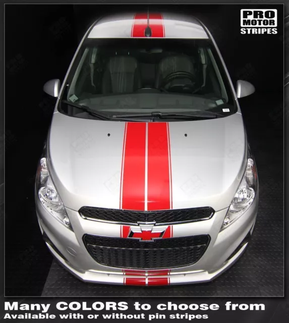 Chevrolet Spark 2013 2014 2015 Over-The-Top Double Center Stripes (Choose Color)