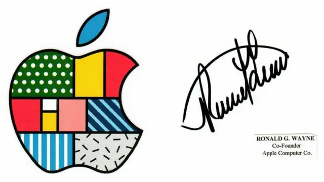 "Apple Founder" Ronald Wayne Hand Signed 4X6 LOGO Card