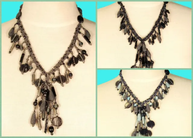 6PC Handmade Beaded Vintage Tassel Necklace WHOLESALE LOT 3 Colors