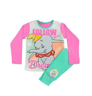 Disney Dumbo Pyjamas Pjs Girls Night Wear Top Pants Set Pink Gift Children