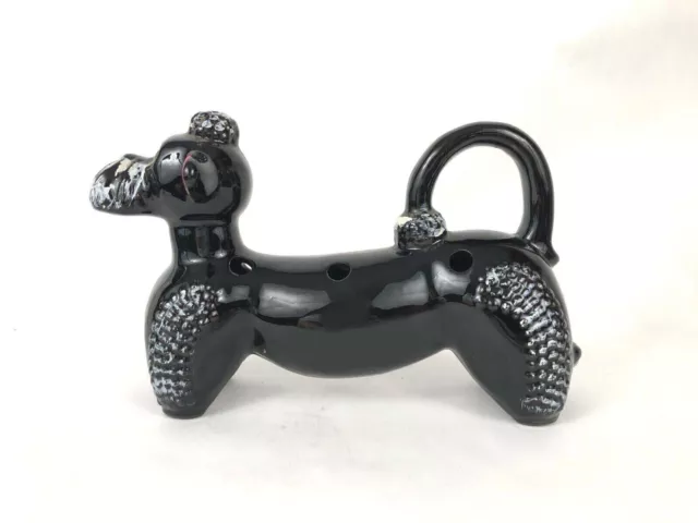 Vintage Hand Painted Glazed Redware Condiment Poodle Made in Japan 9"
