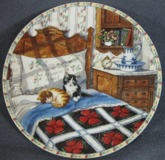 SLEEPYHEADS Comforts Of Home Collector Plate Hannah Hollister Ingmire 1992 Cats