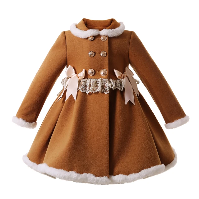 Girls Christmas Jacket Coats Dresses with Fur Collar 2 3 4t Size 5 6 8 10 12