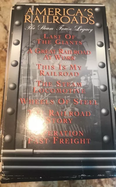 Ensemble 7 VHS locomotive moteur âge d'or Americas Railroads The Steam Train Legacy 3