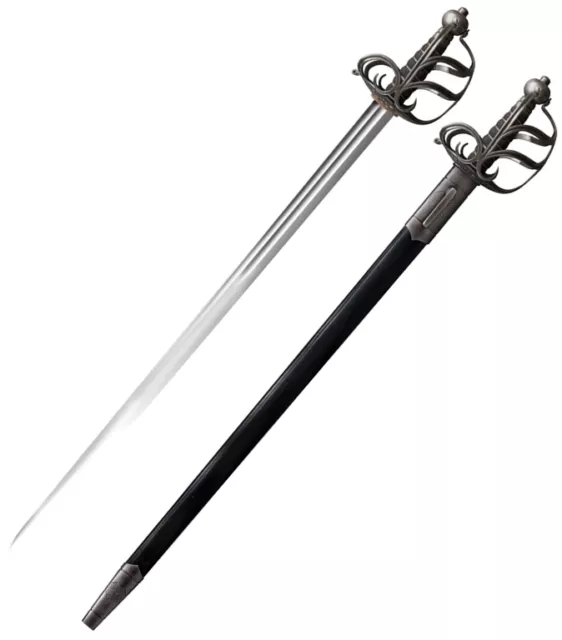 Cold Steel English Back Sword 32" 1055 Carbon W/ Black Leather Scabbard 88SEB
