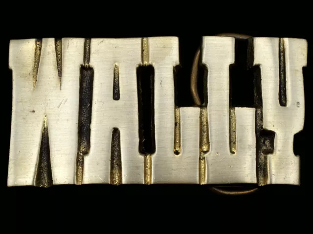 Wally Name Solid Brass Vintage Belt Buckle
