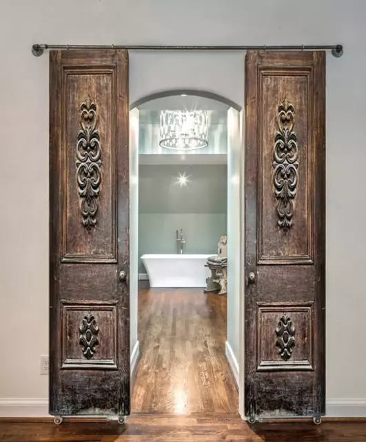 Hand-Carved Authentic Doors, Antique Barn Door, Custom Size Interior Exterior
