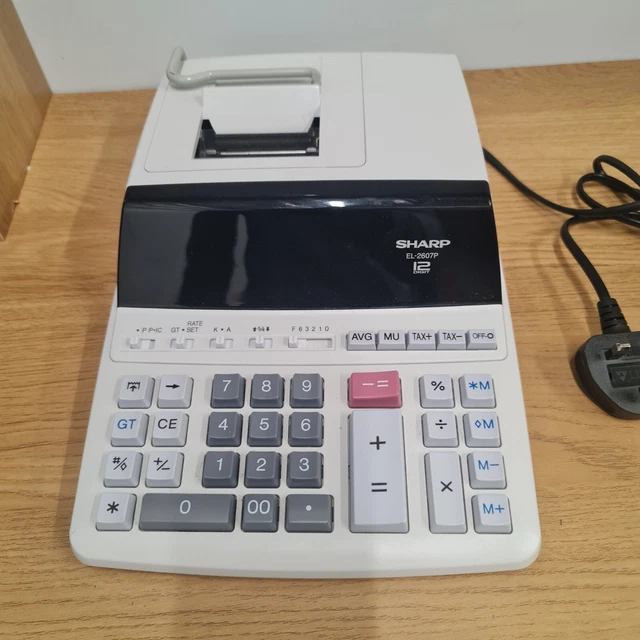 SHARP ELECTRIC CALCULATOR 12 Digit Printing EL2607P In Very Good