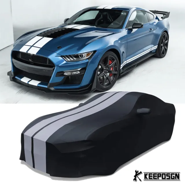 SATIN CAR COVER Indoor Dustproof Gray-Stripe For Ford Mustang Shelby GT500  S550 £136.92 - PicClick UK