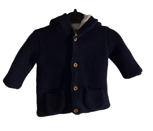 jacket Padded Knit hood Blue 0-3 Mths Excellent Con. See PiC COMBINE POSTAGE