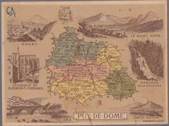 PUY de DÔME 63 CPA colorisée Royat Thiers La Vernière Mont-Dore Historique ~1950