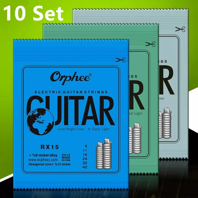 Lot de 10 cordes de guitare électrique Medium Orphee RX19 11 50 fiables et poly