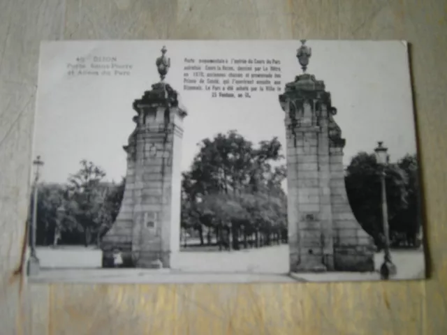 carte postale dijon porte saint-pierre et allées du parc