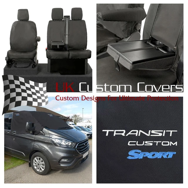 FORD TRANSIT CUSTOM Sport 2021+ Front Seat Covers & Screen Wrap Logo