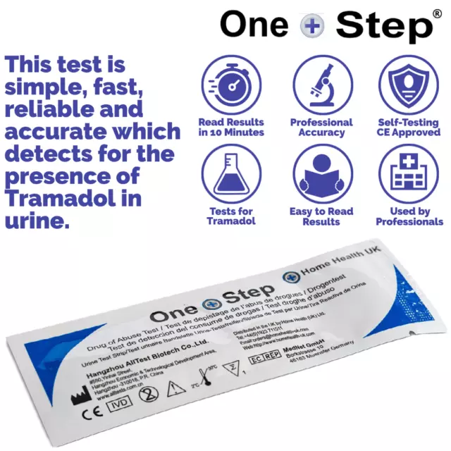 Kit de dépistage de drogues tramadol - bandelettes de test d'urine - maison - travail - tests - une étape 2
