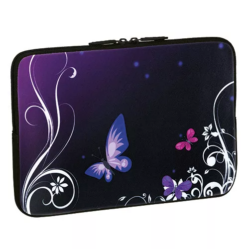 Design Schutzhülle 17,3 Zoll (43,9cm) Notebook Laptop Tasche - purple butterfly