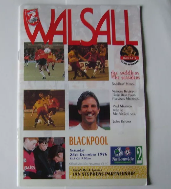 Walsall V Blackpool 1996-97