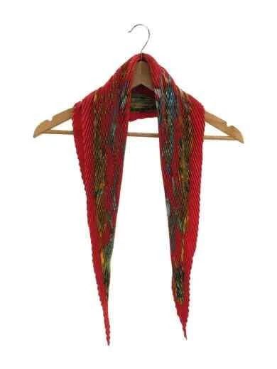 HERMES HERMES Scarf Silk RED Women s Pleated Carr