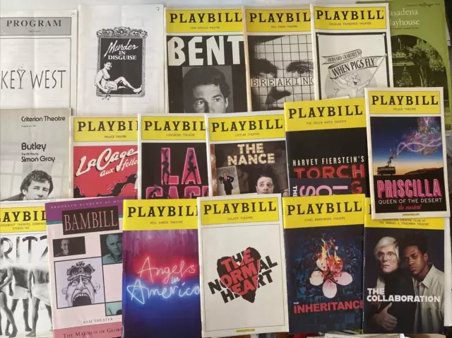 18 Gay themed Broadway, Off Broadway, Regional & West End Playbill lot