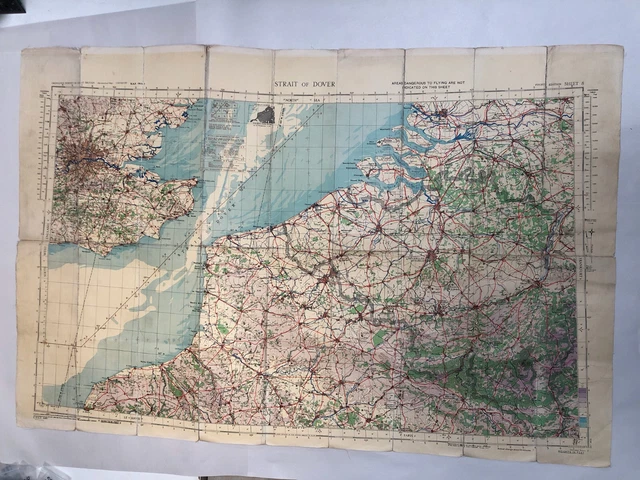 Northern Command Ww2 ORIGINAL WW2 BRITISH Army / RAF Map - Straight of Dover & Northern ...