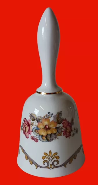 Vintage Bareuther Waldsassen Bavaria Germany Floral Scroll Porcelain Bell