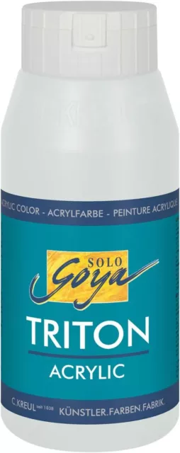 KREUL 17029 - Solo Goya Triton Acrylfarbe silber, 750 ml Flasche, schnell