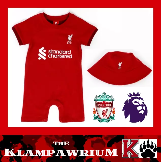 ⚽️LIVERPOOL FC⚽️Official⚽️Babys LFC Home Kit ROMPER & HAT⚽️0-3 Months⚽️NEW⚽️75⚽️
